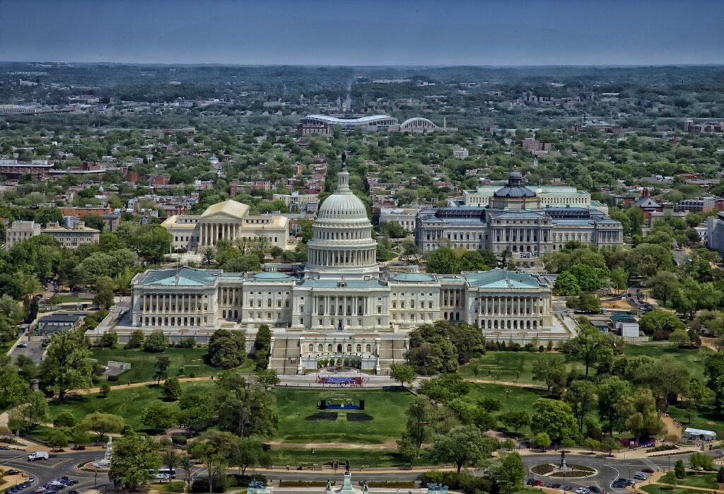 capitol, washington dc, aerial view